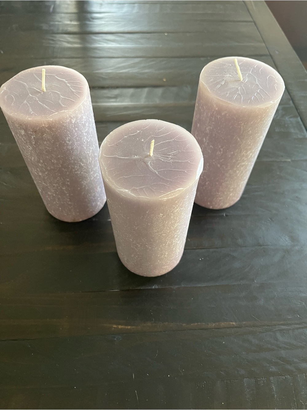 Lavender 3/6 Pillar Candles - Set of 3 Never Used
